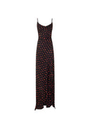 Mar De Margaritas - Kelly - Abito Lungo In Crepe Con Spacco Sul Davant - Mmabw01528-Ne134 - Rose Nero
