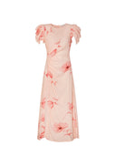 Mar De Margaritas - Kristel - Abito Midi Con Drappeggio E Bottoncini - Mmabw01537-Ar14 - Lotus Pesca