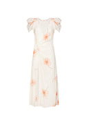 Mar De Margaritas - Kristel - Abito Midi Con Drappeggio E Bottoncini - Mmabw01537-Bi113 - Lily Ecru