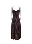 Mar De Margaritas - Priscilla - Abito Midi In Crepe Con Rouge - Mmabw01538-Ne134 - Rose Nero