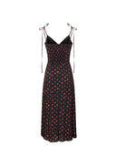 Mar De Margaritas - Priscilla - Abito Midi In Crepe Con Rouge - Mmabw01538-Ne134 - Rose Nero