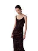 Mar De Margaritas - Kelly - Abito Lungo In Crepe Con Spacco Sul Davant - Mmabw01528-Ne134 - Rose Nero