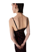Mar De Margaritas - Kelly - Abito Lungo In Crepe Con Spacco Sul Davant - Mmabw01528-Ne134 - Rose Nero