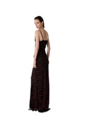 Mar De Margaritas - Kelly - Abito Lungo In Crepe Con Spacco Sul Davant - Mmabw01528-Ne134 - Rose Nero