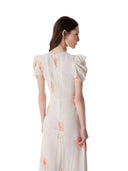 Mar De Margaritas - Kristel - Abito Midi Con Drappeggio E Bottoncini - Mmabw01537-Bi113 - Lily Ecru