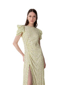 Mar De Margaritas - Kristel - Abito Midi Con Drappeggio E Bottoncini - Mmabw01537-Gi34 - Jasmin Giallino