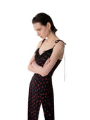 Mar De Margaritas - Priscilla - Abito Midi In Crepe Con Rouge - Mmabw01538-Ne134 - Rose Nero