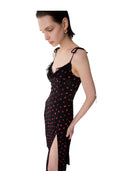 Mar De Margaritas - Priscilla - Abito Midi In Crepe Con Rouge - Mmabw01538-Ne134 - Rose Nero