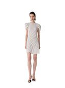 Mar De Margaritas - Karin - Abito Corto Con Drappeggio E Bottoncini - Mmabw01542-Bi114 - Petitpois Ecru