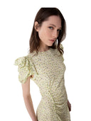 Mar De Margaritas - Karin - Abito Corto Con Drappeggio E Bottoncini - Mmabw01542-Gi34 - Jasmin Giallino