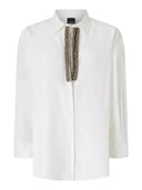 Pinko - Camicia Capirai Popeline Ricamata - 104708A3Hr-Z04 - Bianco Brill.