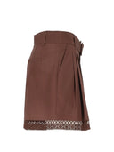 Twinset - Shorts c/Macramé e Cintura - 261tt2253-12110 - Coffee Liqueur