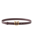 Pinko - Cintura sottile Love Birds in pelle 2cm - 100143A0F1-M12Q - Marrone Marasca-Antique Gold