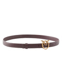 Pinko - Cintura sottile Love Birds in pelle 2cm - 100143A0F1-M12Q - Marrone Marasca-Antique Gold