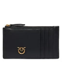 Pinko - Porta carte con zip Arone - 100251A0F1-Z99Q - Nero-Antique Gold