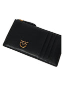 Pinko - Porta carte con zip Arone - 100251A0F1-Z99Q - Nero-Antique Gold