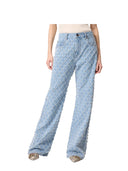 Pinko - Jeans Wanda Wide Leg Diamond Ripped - 101733-A32N-Pje - Lavaggio Chiaro