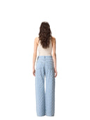 Pinko - Jeans Wanda Wide Leg Diamond Ripped - 101733-A32N-Pje - Lavaggio Chiaro