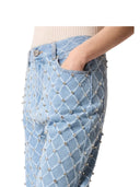 Pinko - Jeans Wanda Wide Leg Diamond Ripped - 101733-A32N-Pje - Lavaggio Chiaro