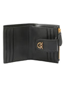 Pinko - Portafoglio piccolo in pelle liscia con logo - 103610A0F1-Z99Q - Nero-Antique Gold