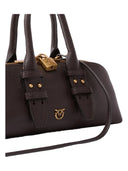 Pinko - Borsa a mano piccola Escape Bag Horizontal pelle - 105334A3Cx-M12Q - Marrone Marasca-Antique Gold
