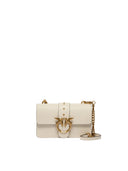 Pinko - Borsa Love One Mini St. Cl Vitello S - 105856-A0F1-Z14Q - Bianco Seta-Antique Gold