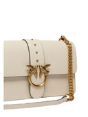 Pinko - Borsa Love One Classic St. Cl Vitell - 105857-A0F1-Z14Q - Bianco Seta-Antique Gold