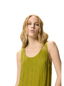 Pinko - Top Tessa Fluido Ricamo Gessat - 106214-A31F-V58 - Edera Chiara