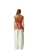 Pinko - Gilet Gypsy Pelle Lavata - 106232-A31X-L38 - Marrone Crema Di Moca