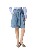 Pinko - Bermuda Ballo Denim + Eyelets - 106258-A32O-Pjd - Lavaggio Medio