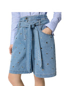 Pinko - Bermuda Ballo Denim + Eyelets - 106258-A32O-Pjd - Lavaggio Medio