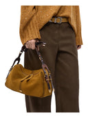 Pinko - Borsa spalla media Keeper Bag suede effetto spray - 106676A3Db-L34J - Marrone-Tunica Monaco-Matt. Go