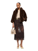 Pinko - Giacca blouson effetto pelliccia con cappuccio - 107054A3C5-M11 - Marrone-Chicco Di Caffe'