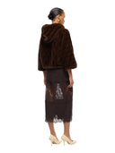 Pinko - Giacca blouson effetto pelliccia con cappuccio - 107054A3C5-M11 - Marrone-Chicco Di Caffe'