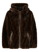 Pinko - Giacca blouson effetto pelliccia con cappuccio - 107054A3C5-M11 - Marrone-Chicco Di Caffe'