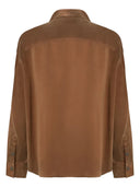 Pinko - Camicia Careser in twill mano pesca - 107169A3F8-M10 - Marrone-Caffe Liquoroso