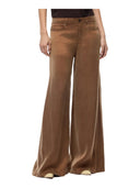 Pinko - Pantaloni Porta palazzo in twill mano pesca - 107170A3F8-M10 - Marrone-Caffe Liquoroso