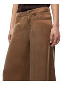 Pinko - Pantaloni Porta palazzo in twill mano pesca - 107170A3F8-M10 - Marrone-Caffe Liquoroso