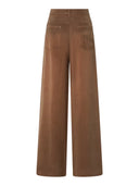 Pinko - Pantaloni Porta palazzo in twill mano pesca - 107170A3F8-M10 - Marrone-Caffe Liquoroso