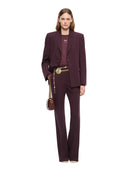 Pinko - Pantaloni Petalo a palazzo tinta unita - 107214A18E-Rr7 - Bordeaux Scuro