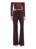 Pinko - Pantaloni Petalo a palazzo tinta unita - 107214A18E-Rr7 - Bordeaux Scuro
