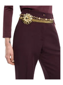 Pinko - Pantaloni Petalo a palazzo tinta unita - 107214A18E-Rr7 - Bordeaux Scuro