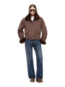 Pinko - Caban Garlate con dettagli effetto pelliccia - 107219A3Gv-L64 - Marrone - Caffe'