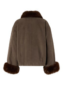 Pinko - Caban Garlate con dettagli effetto pelliccia - 107219A3Gv-L64 - Marrone - Caffe'