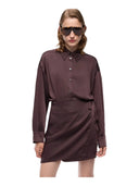 Pinko - Abito corto Asfodelo con abbottonatura - 107369A3Hl-L72 - Marrone Testa Moro