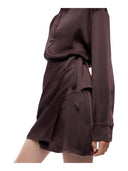 Pinko - Abito corto Asfodelo con abbottonatura - 107369A3Hl-L72 - Marrone Testa Moro