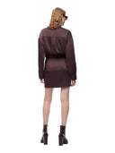 Pinko - Abito corto Asfodelo con abbottonatura - 107369A3Hl-L72 - Marrone Testa Moro