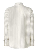 Pinko - Camicia Colchico a righe con cravatta - 107482A33Q-Zz1 - Bianco/Nero