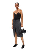 Pinko - Vestito Arneis longuette con gonna gessata - 107497A3Ff-In4 - Mult.Grigio/Rosa