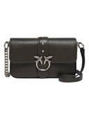 Pinko - Borsa a Tracolla Piccola in Pelle con Borchie - 107665A2Jg-Z99Q - Nero-Antique Gold